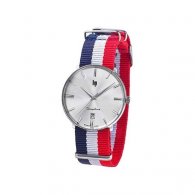 DAUPHINE 38 MM - BRACELET NATO BLEU BLANC ROUGE PERSONNALISABLE