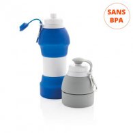 Bessie - Bouteille de sport pliable en silicone publicitaire