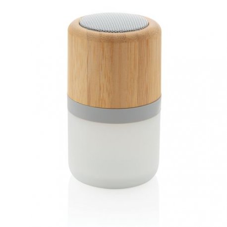 Soe - 3W - Enceinte Bluetooth en bambou avec lumière d'ambiance publicitaire - LE cadeau CE