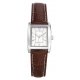 Montre "Signature" femme - écran blanc - bracelet marron